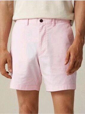 NWT J.Crew Men's Chino Shorts 7" Flat Front Pink Size 32